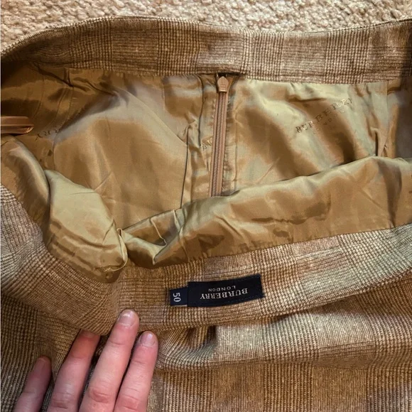 Burberry London Brown Plaid Suit Women Jacket Blazer Pencil Skirt WoolCashmere - Picture 4 of 12